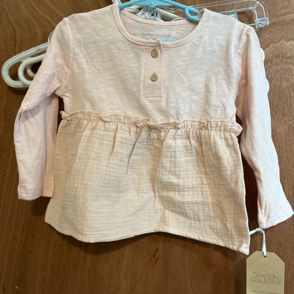 NWT Grayson girls peach top size 2T